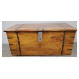 Lift top blanket chest/ trunk with iron hardware-