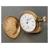 Illinois pocket watch in ornate gold filled