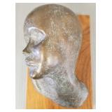 Signed Laura Ballis bronze wall mounted bust- 7'T