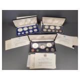 3 sets of Jamaica proof coins- some sterling
