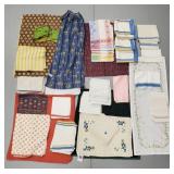 Gp vintage, etc linens incl embroidered, fabric