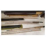 3 vintage bamboo fly rods incl Montague