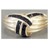 14k gold & sapphire ring- 4.4g, sz 8