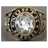 10k gold 2008 North High class ring s/w stone-