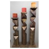 Set 3 huge sculptural candleholders- 61' tallest
