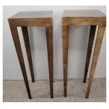 2 tall wood pedestal stands- 38 1/2'H 14'W 14'D