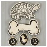 2 sterling silver figural pins, one marked Disney-
