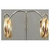 Pr. 14K hoop earrings- 6.3g- 7/8'