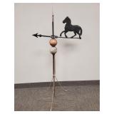 Antique lightning rod w/ horse indicator- 4' 6'H
