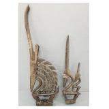 2 Ci Waka carved wood headdresses- male/