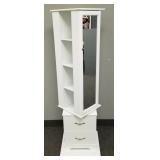Revolving mirrored jewelry cabinet- 5'2'H 1 1/2' x