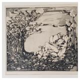 Patz signed & numbered 8/25 etching- 1976 'The