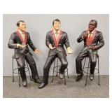 Set 3 large Rat Pack figures: Frank, Dean & Sammy-