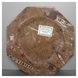 Carved fossil plate with information- 12'D