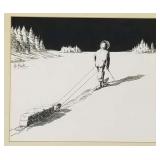 Le Kouba signed scratchboard book illustration for