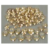 Group over 70 goldtone rings s/w opals- assorted
