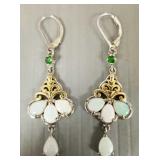 STS designer opal earrings set in sterling silver