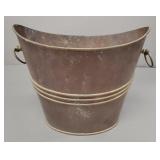Copper & brass waste basket- 12"H 15 1/2"W