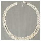 Woven sterling silver necklace- 19g; 17" to 19"