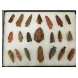 Case w/ 21 stone points assorted types/ sizes-
