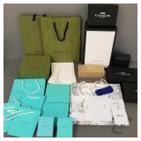 Group famous designer boxes & bags incl Gucci,
