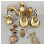 Gp mid-century, etc. brass articles incl giraffe,