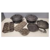 Gp asst cast iron cookware incl Griswold #6 pan &