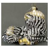 Jay Strongwater zebra glass ornament in original