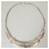 Sterling silver choker necklace w/ hammered finish