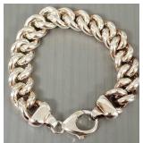 Sterling silver chain link bracelet- 41g; 7 3/4"L