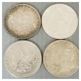 4 high grade Morgan silver dollars- 1921, 1903,