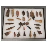 Case w/ 30 stone points/ drills- 4" largest