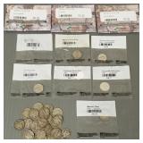 37 asst. U.S. silver dimes- mostly Mercury- some