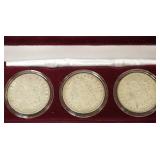 3- U.S. Morgan silver dollars- 1921S, 1921D, 1921