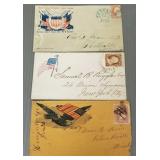 3 Civil War era patriotic covers with stamps