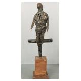 Terry Sateren signed brutalist metal sculpture-