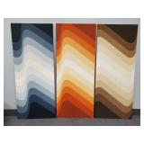 3 vintage Finlayson Finland Op art fabric panels-