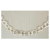 36"L sterling silver chain necklace- 54g