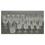 28 pcs cut, etc crystal stemware incl