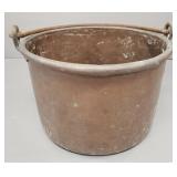 Large antique copper cauldron- 13 1/2"H 20 1/2"W