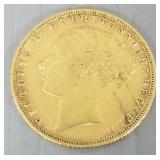 1876 British gold coin- 7.9g