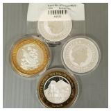 3- .999 silver coins incl 2- $1 Kookaburra & 2-
