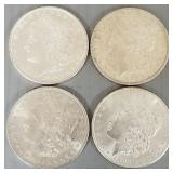 4 hi grade Morgan silver dollars- 1878S, 1902O &