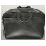 Hartmann black leather travel bag/ double