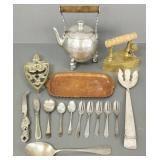 Gp metalware incl Norway pewter teapot, antique