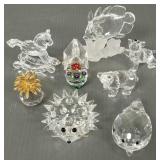 8 Swarovski, etc crystal mini animals, etc-