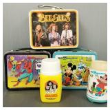 3 vintage tin lunch boxes: Super Heroes, Bee Gees,