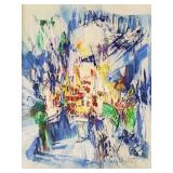 Karen Stene Bjastad 1970 abstract oil painting on