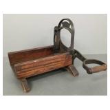 Antique Raadvad Danish bread slicer- iron & wood-