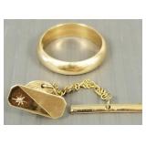 2 pcs 14k gold jewelry- 6.5g total: ring size